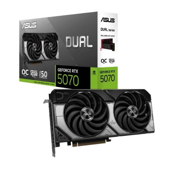 ASUS DUAL-RTX5070-O12G grafička kartica sa 12GB GDDR7 memorijom i tri DisplayPort izlaza