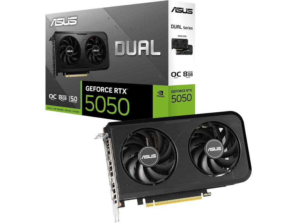 ASUS DUAL-RTX5050-O8G grafička kartica s dva ventilatora i RGB osvjetljenjem