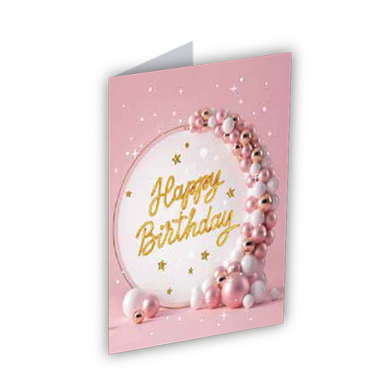 3D rođendanska čestitka s motivom rođendana i natpisom Happy Birthday