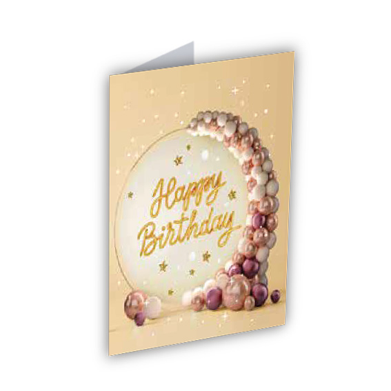3D rođendanska čestitka s motivom rođendana i natpisom Happy Birthday