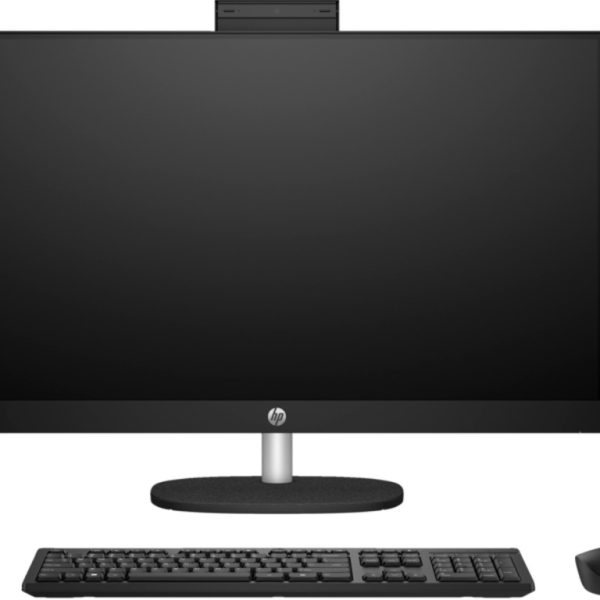HP All-in-One 27-cr0009ny crni računar s bežičnom periferijom na stolu