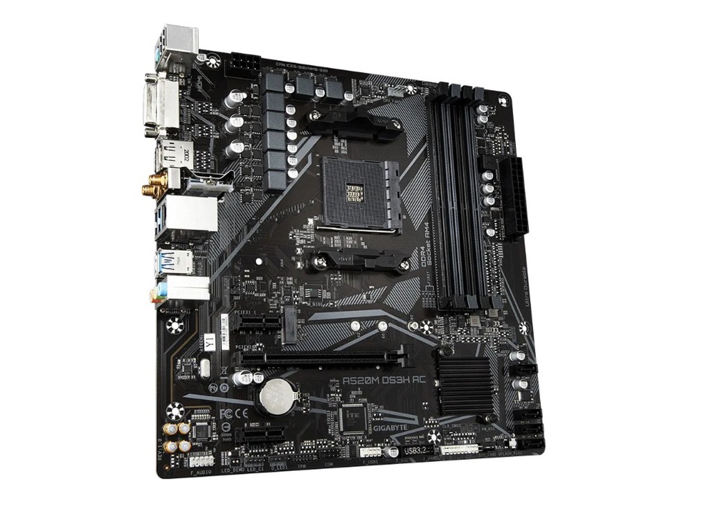 Gigabyte A520M DS3H AC matična ploča sa AMD A520 čipsetom, AM4 socketom i Wi-Fi podrškom