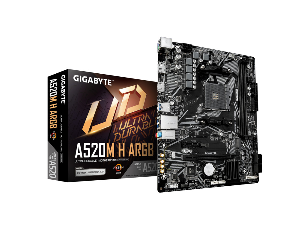 Gigabyte A520M H ARGB AM4 matična ploča s dva DDR4 slota i M.2 priključkom