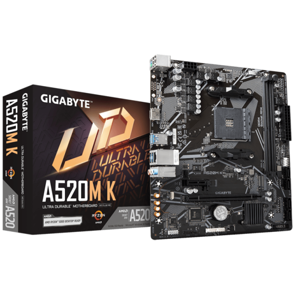 Gigabyte A520M K V2 G10 AM4 matična ploča s dva DDR4 slota i M.2 konektorom