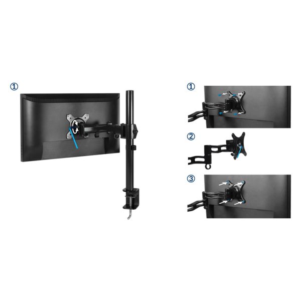 Arctic Z1 Basic single desk mount monitor arm na stolu