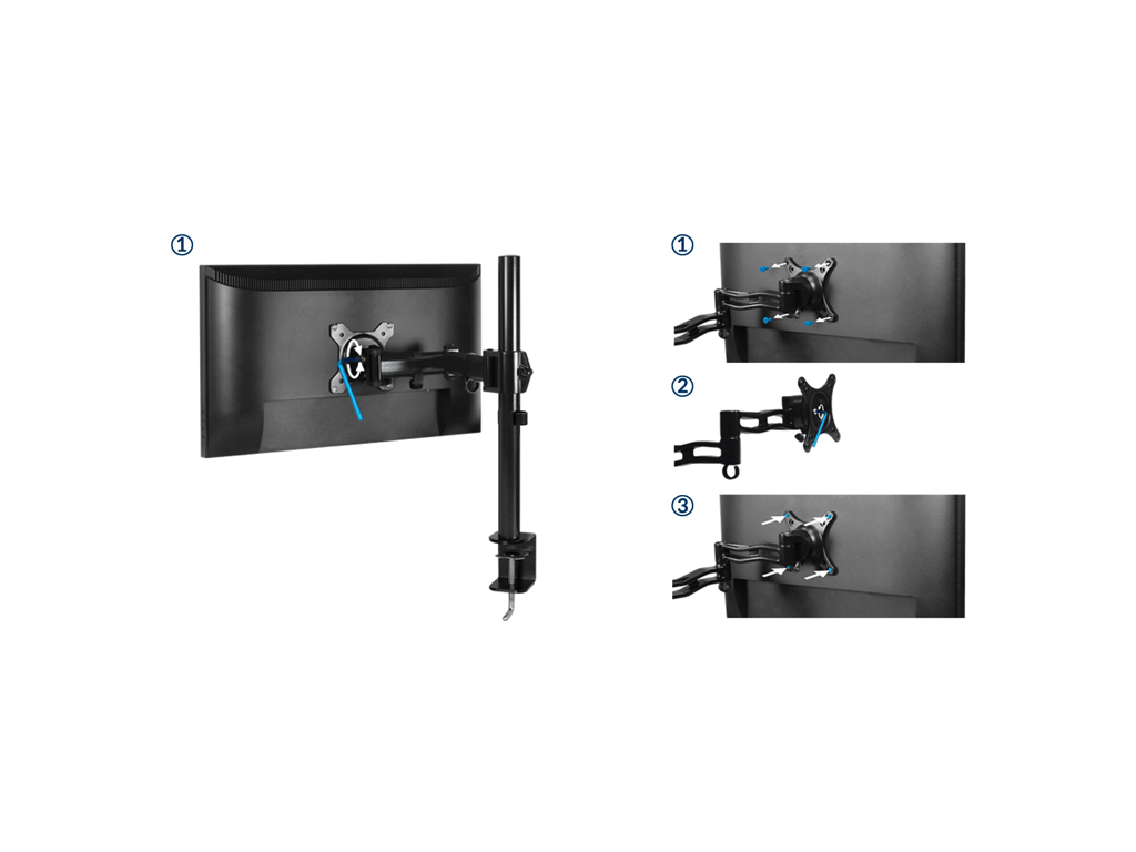 Arctic Z1 Basic single desk mount monitor arm na stolu