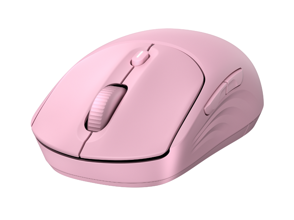 HP 400 Quiet Pink wireless mouse in pink color on white background