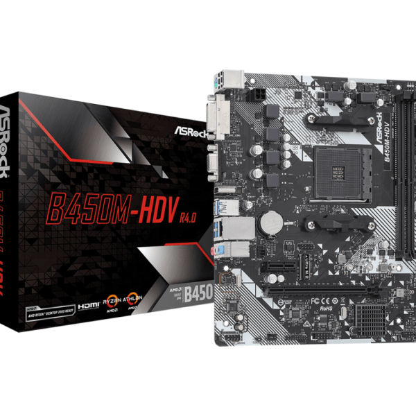 ASRock B450M-HDV R4.0 micro ATX matična ploča s AMD B450 čipsetom i AM4 socketom