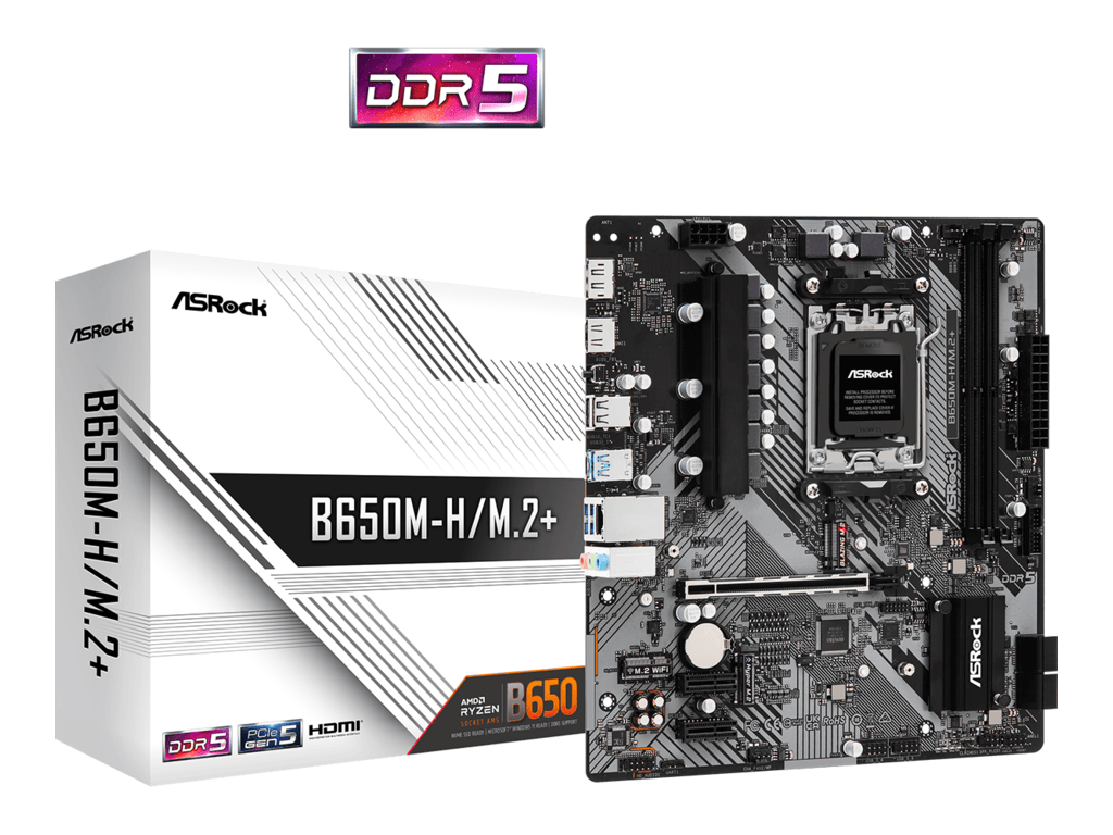 ASROCK B650M-H/M.2+ microATX matična ploča s AMD B650 čipsetom, AM5 socketom i DDR5 podrškom