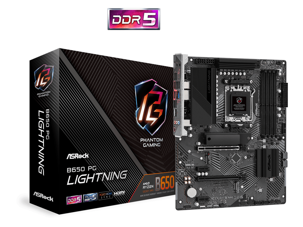 ASRock B650 PG Lightning AMD AM5 matična ploča s podrškom za DDR5 i M.2 slotove