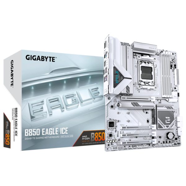 Gigabyte B850 Eagle Ice bijela AM5 matična ploča sa DDR5 i M.2 slotovima