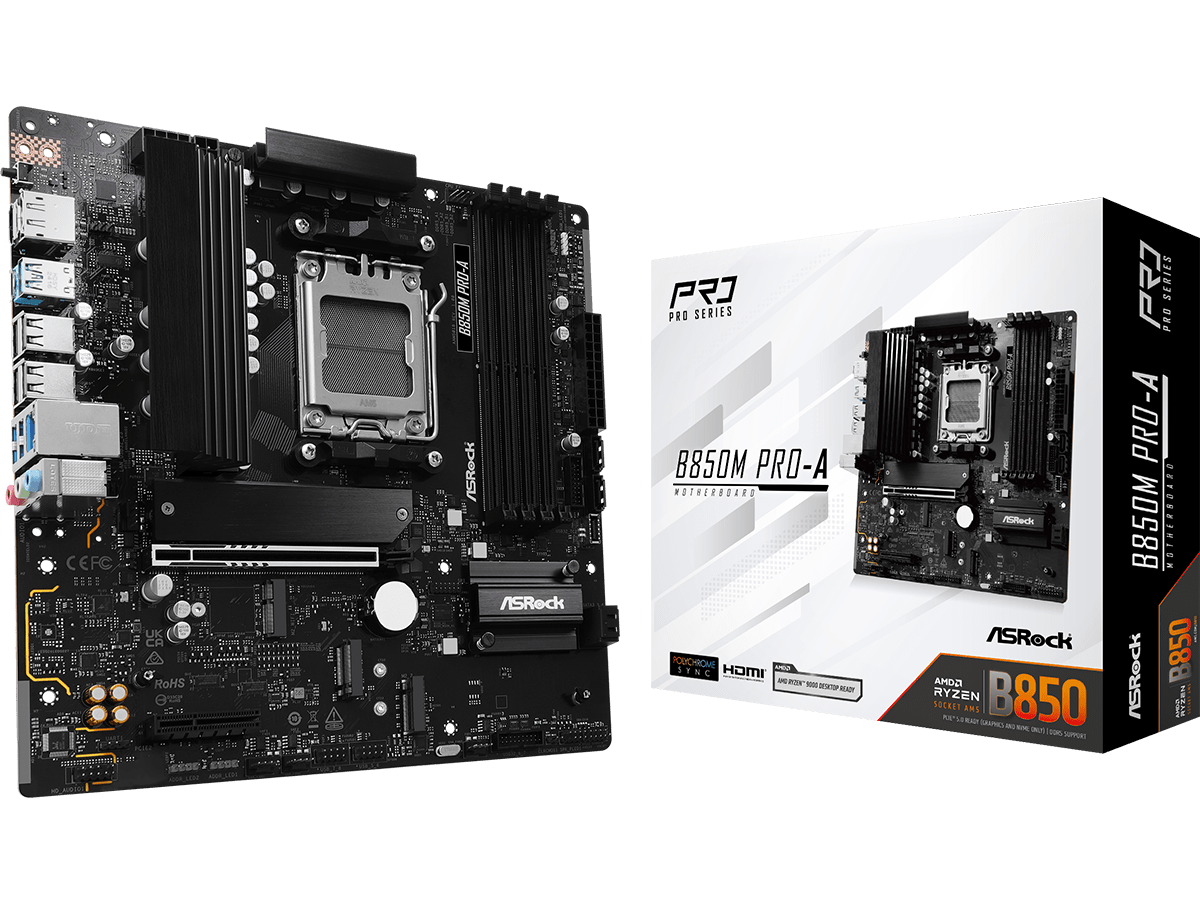 ASROCK MB B850M PRO-A Micro ATX matična ploča s AMD B850 čipsetom i DDR5 podrškom