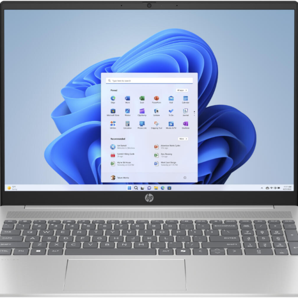 HP Pavilion 16-ag0003nm laptop u prirodno srebrnoj boji s otvorenim ekranom i osvijetljenom tastaturom