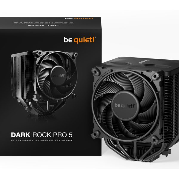 be quiet! Dark Rock Pro 5 CPU cooler with dual 135mm fans and black aluminum fins
