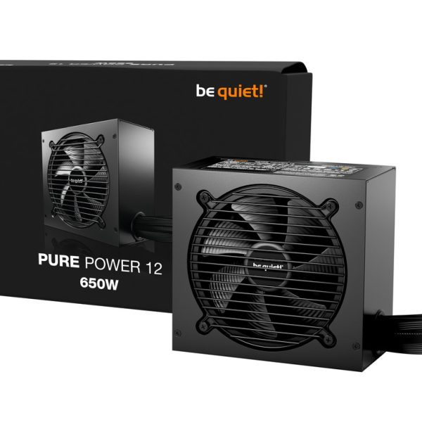 be quiet! Pure Power 12 650W 80 PLUS Gold non-modular napojna jedinica s crnim kabelima i 120mm ventilatorom