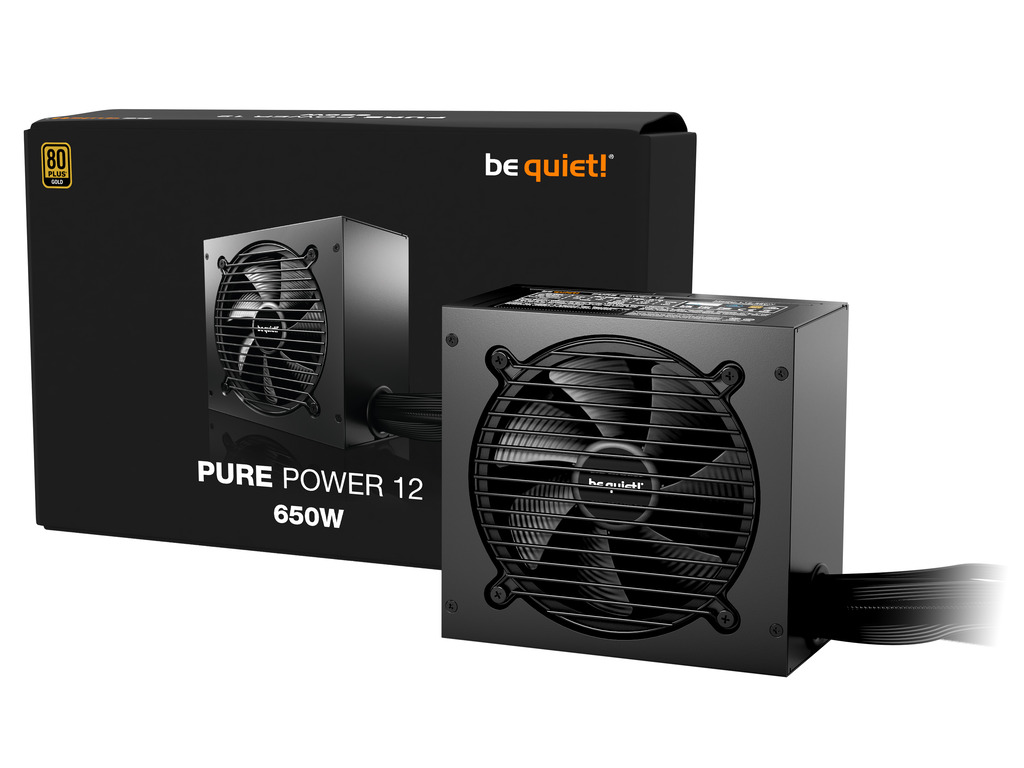 be quiet! Pure Power 12 650W 80 PLUS Gold non-modular napojna jedinica s crnim kabelima i 120mm ventilatorom