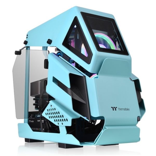 Thermaltake AH T200 tirkizno mATX računarsko kućište sa dva tempered glass panela