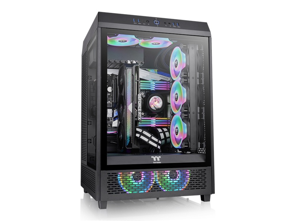 Thermaltake The Tower 500 mid tower case with tempered glass panel and 120mm fans