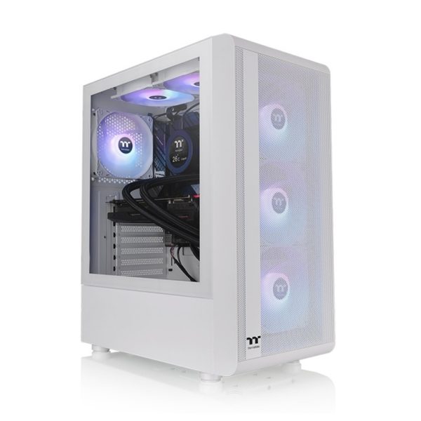 Thermaltake S200 TG ARGB Snow mid tower bijelo kućište s 3 ARGB ventilatora sprijeda