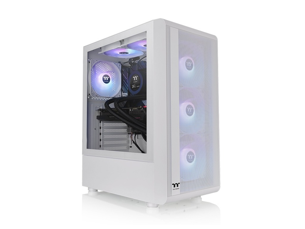 Thermaltake S200 TG ARGB Snow mid tower bijelo kućište s 3 ARGB ventilatora sprijeda