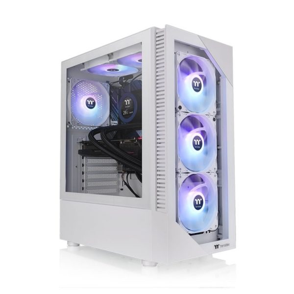Thermaltake View 200 ARGB Snow mid tower kućište sa tempered glass staklom i tri ARGB ventilatora