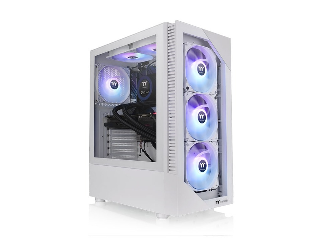 Thermaltake View 200 ARGB Snow mid tower kućište sa tempered glass staklom i tri ARGB ventilatora
