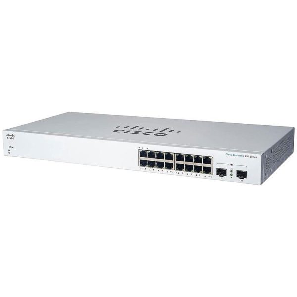 Cisco CBS220 Smart 16-port GE switch na bijeloj pozadini