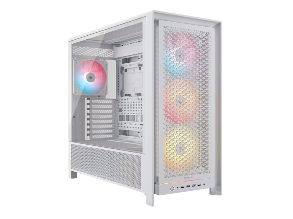 CORSAIR FRAME 5000D RS ARGB bijelo mid-tower kućište sa 4 RS140 ARGB ventilatora i staklenim panelom