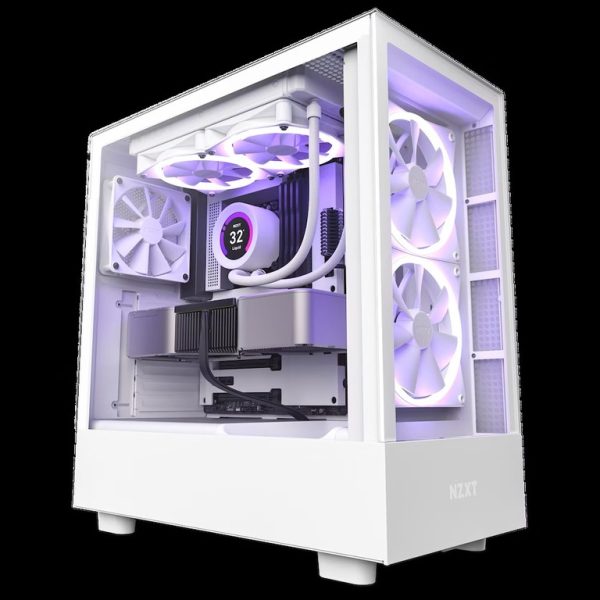NZXT H5 Elite White mid-tower kućište sa RGB ventilatorima i staklenim panelom
