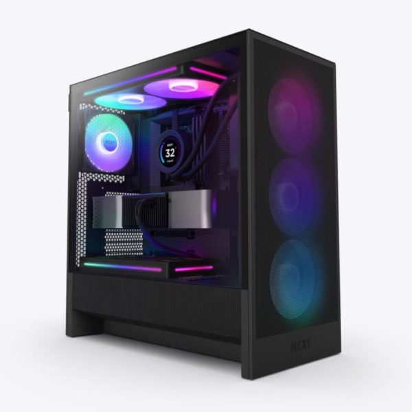 NZXT H5 Flow Black RGB mid-tower kućište sa 4 ventilatora