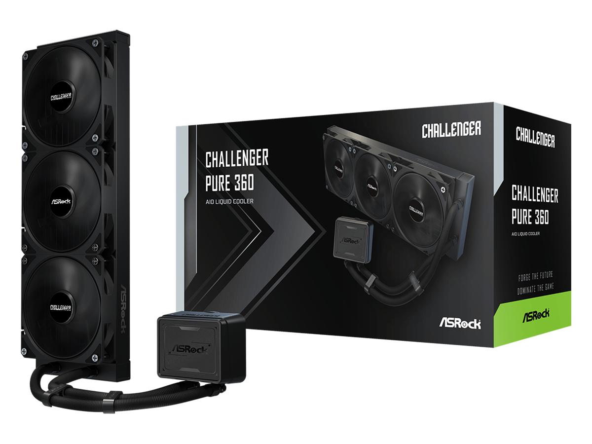 ASROCK 360 LCD AIO Black CPU Liquid Cooler, Challenger serija, za Intel i AMD procesore