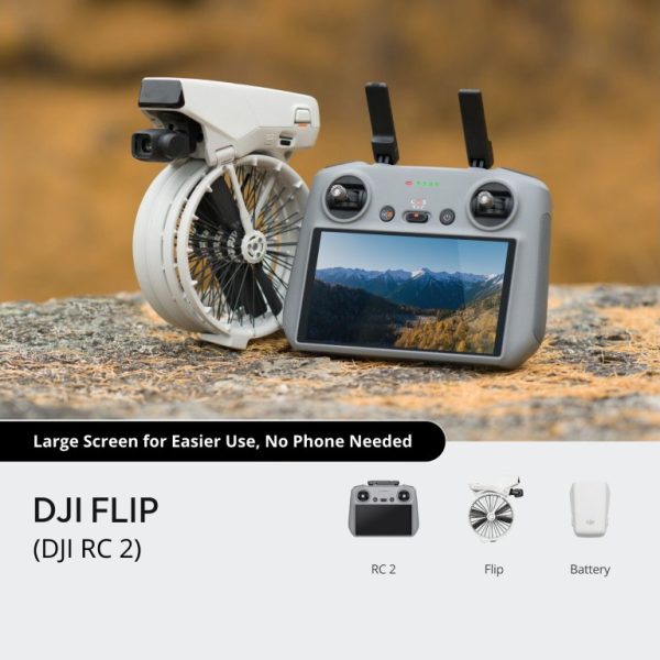 DJI Flip dron sa DJI RC 2 kontrolerom na bijeloj pozadini