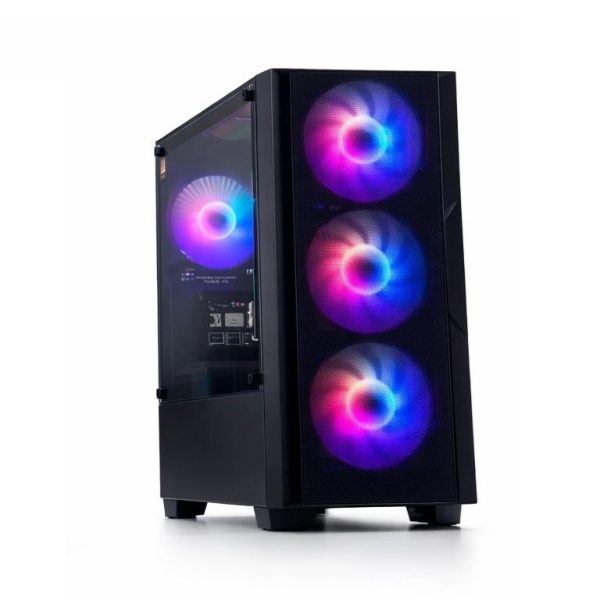 DarkFlash AIGO C195 MicroATX kućište s mesh prednjom pločom i 4 ARGB ventilatora
