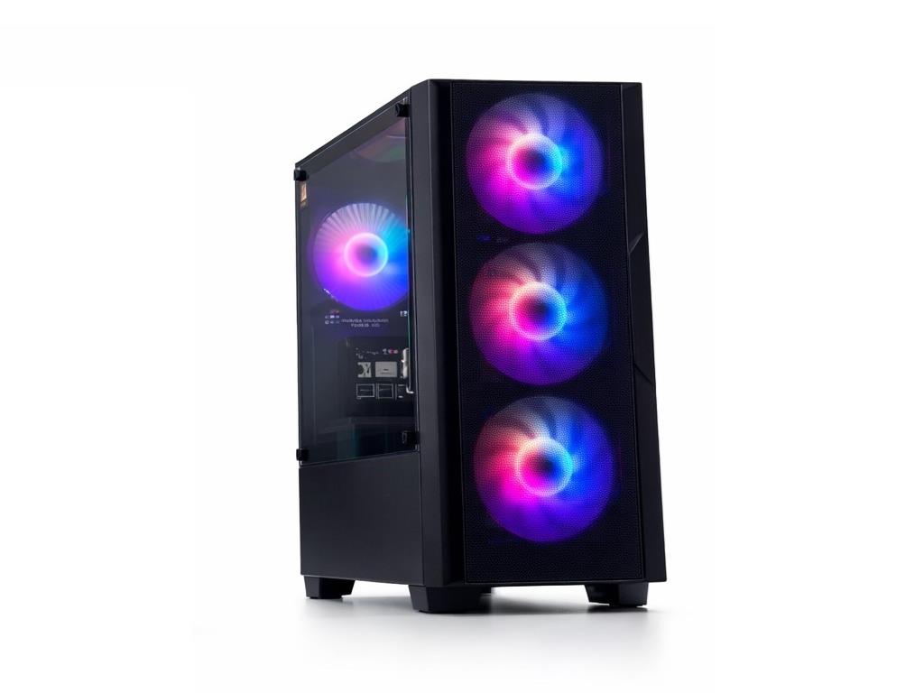 DarkFlash AIGO C195 MicroATX kućište s mesh prednjom pločom i 4 ARGB ventilatora