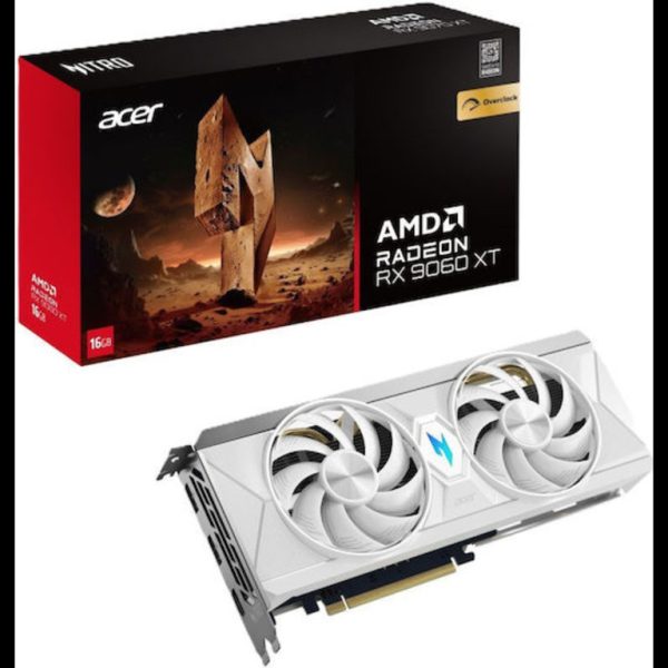 ACER NITRO RX9060XT 16G WHITE grafička kartica sa AMD RX 9060XT, 16GB GDDR6 memorije