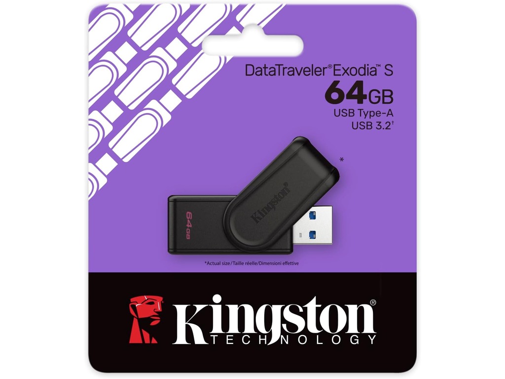 Kingston DataTraveler Exodia S 64GB USB 3.2 crni USB stick