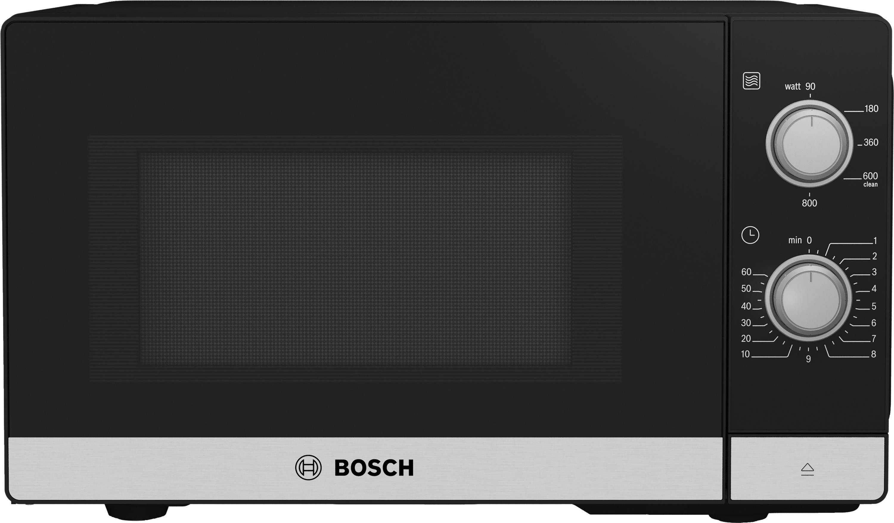 BOSCH samostojeća mikrovalna pećnica Serie 2 u INOX boji, 20L, 800W
