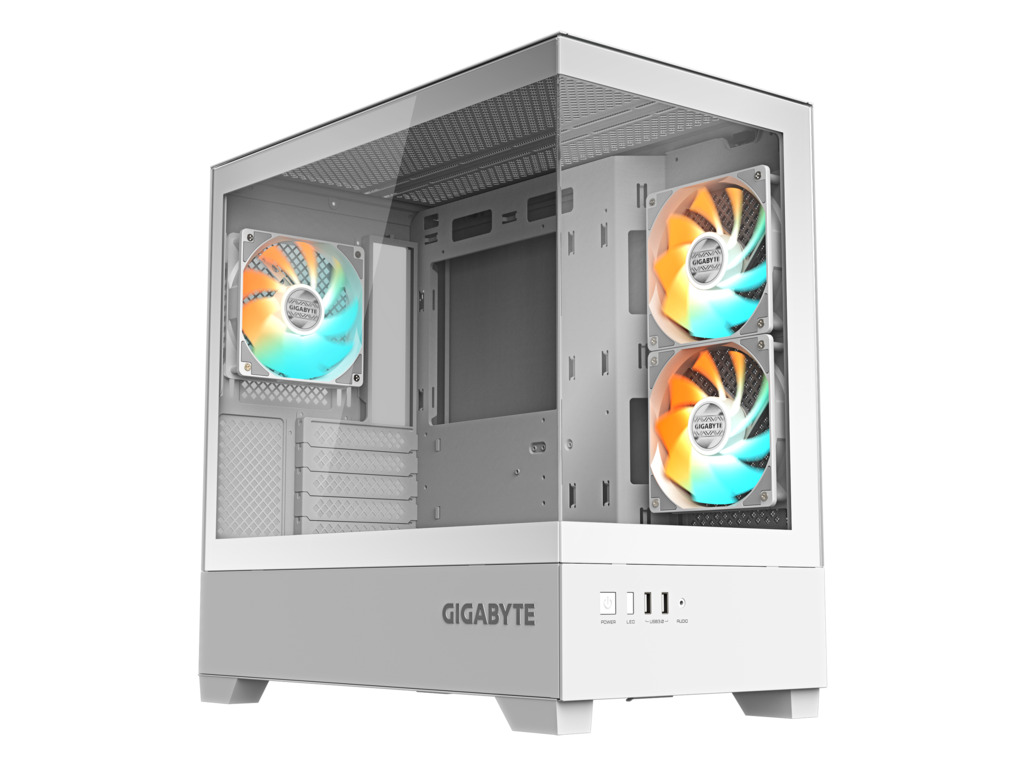 Gigabyte GB-C201PI mid-tower mATX bijelo računarsko kućište sa 3 ARGB ventilatora