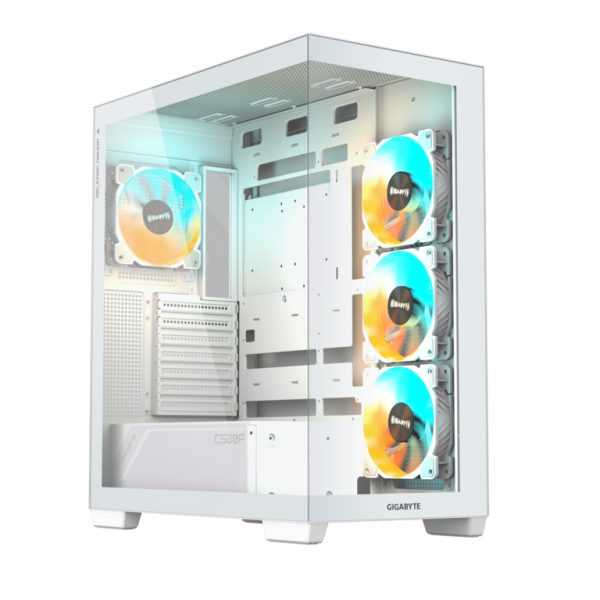 Gigabyte C500 Panoramic Stealth ICE bijelo mid-tower ATX računarsko kućište sa 4 ARGB ventilatora