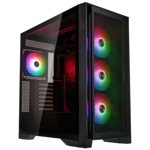 GSI SmartAssembly Case 850W ARGB crno kućište s mesh prednjom stranom i 4x 120mm ventilatorima