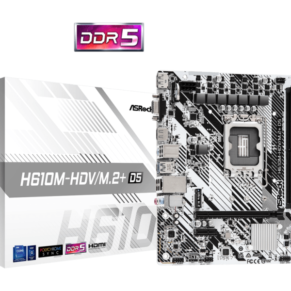 ASROCK H610M-HDV/M.2+ D5 micro ATX matična ploča sa Intel H610 čipsetom i DDR5 podrškom