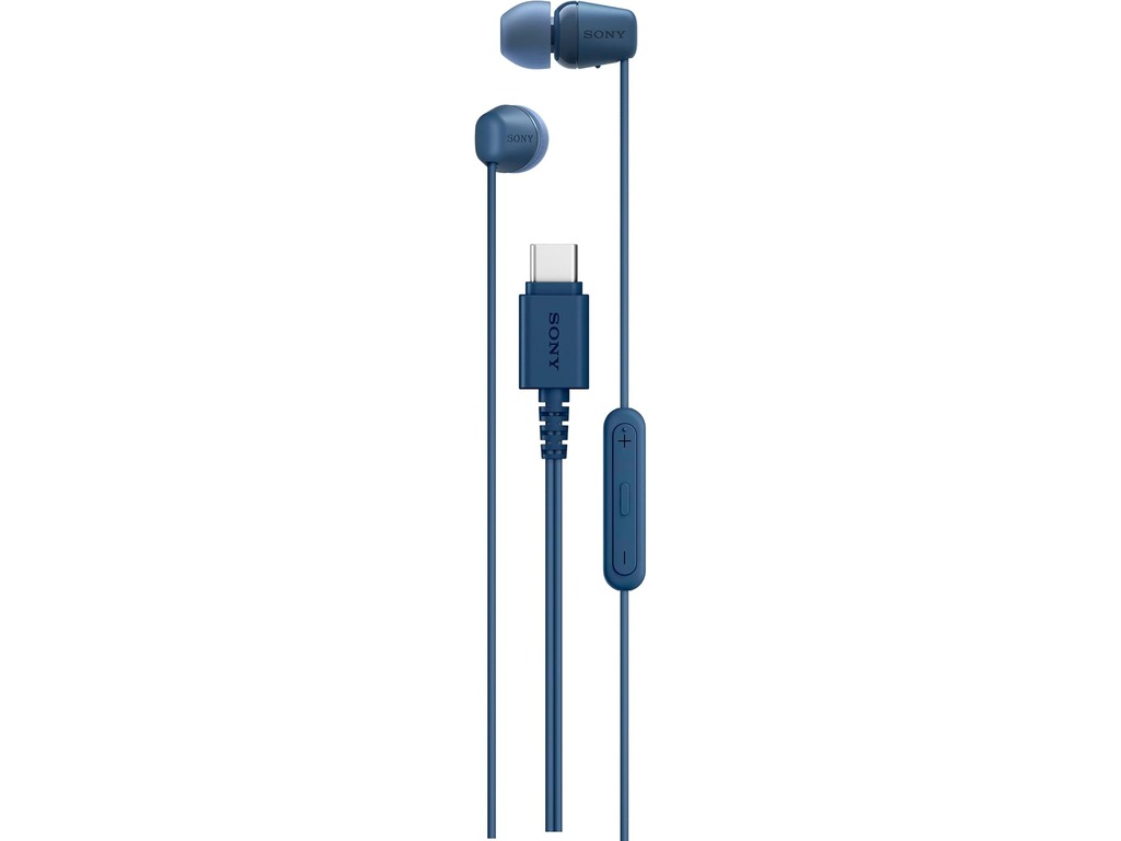 Sony in-ear USB-C slušalice plave boje s kablom i silikonskim umetcima