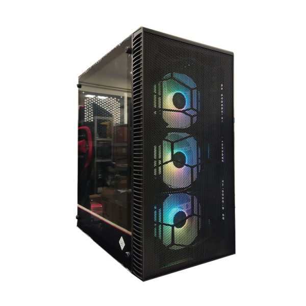 IG-MAX X3804-A06 GIANT MESH E-ATX kućište s 3 RGB ventilatora i prednjim USB i audio panelom