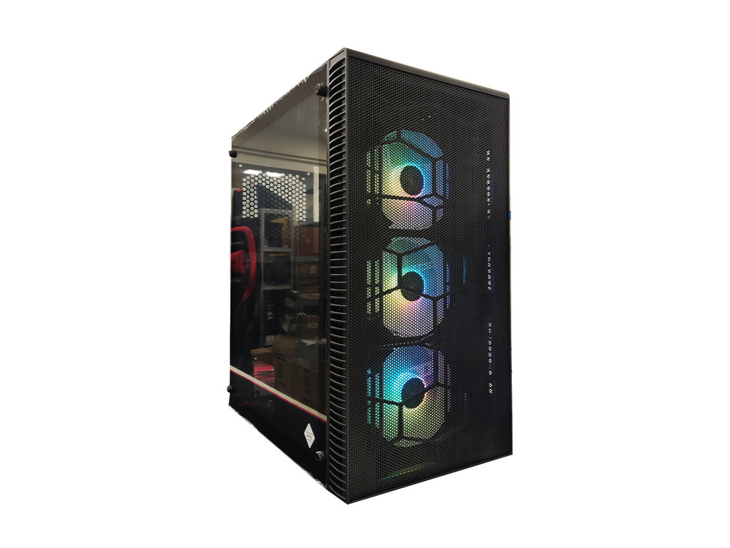 IG-MAX X3804-A06 GIANT MESH E-ATX kućište s 3 RGB ventilatora i prednjim USB i audio panelom