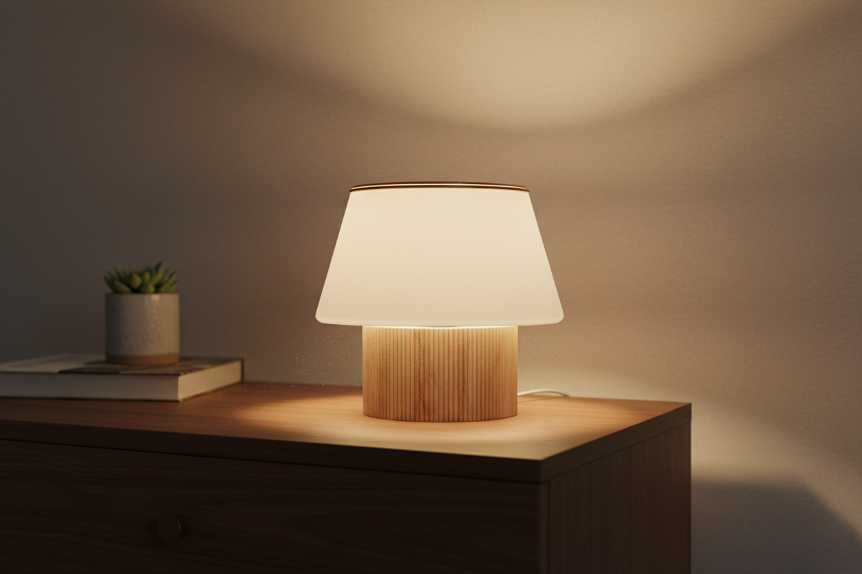 Lumina Glow stolna lampa – moderna LED lampa sa dekorativnim detaljem