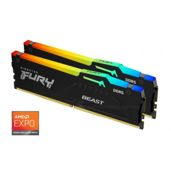 Kingston 32GB 5600MHz DDR5 RGB Fury Beast CL36 EXPO dual channel RAM memorija