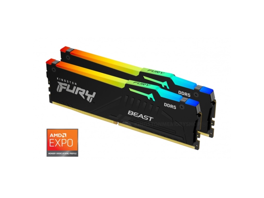 Kingston 32GB 5600MHz DDR5 RGB Fury Beast CL36 EXPO dual channel RAM memorija