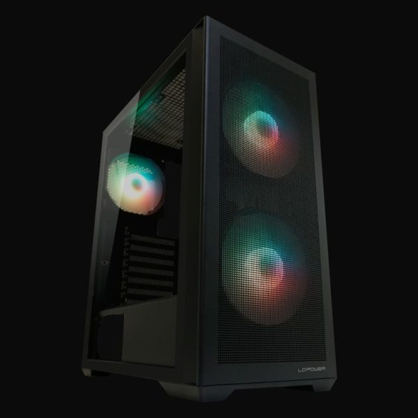 LC-Power Case Gaming 717B Meshwork_L Dark kućište s crnom mrežastom prednjom stranom i ventilatorima