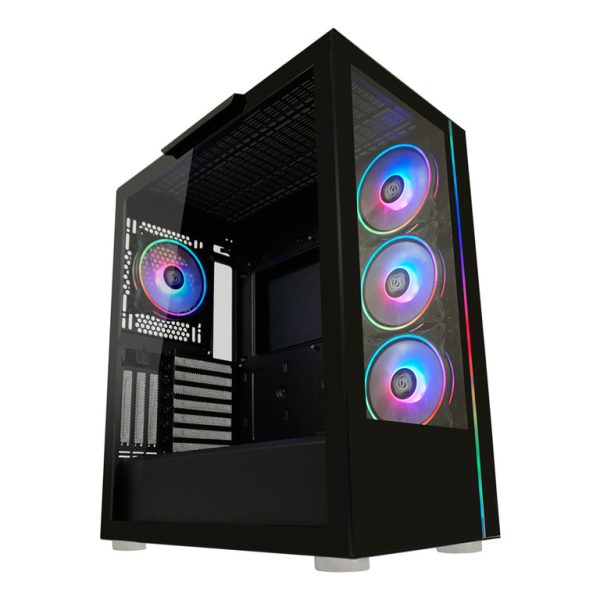 LC-Power Case Gaming 808B Midi-ATX crno kućište sa 4 ARGB ventilatora