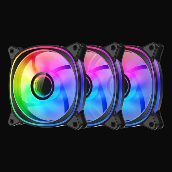 Set od tri LC-Power LC-CF-120-ARGB-KIT-B ventilatora od 120mm s ARGB rasvjetom